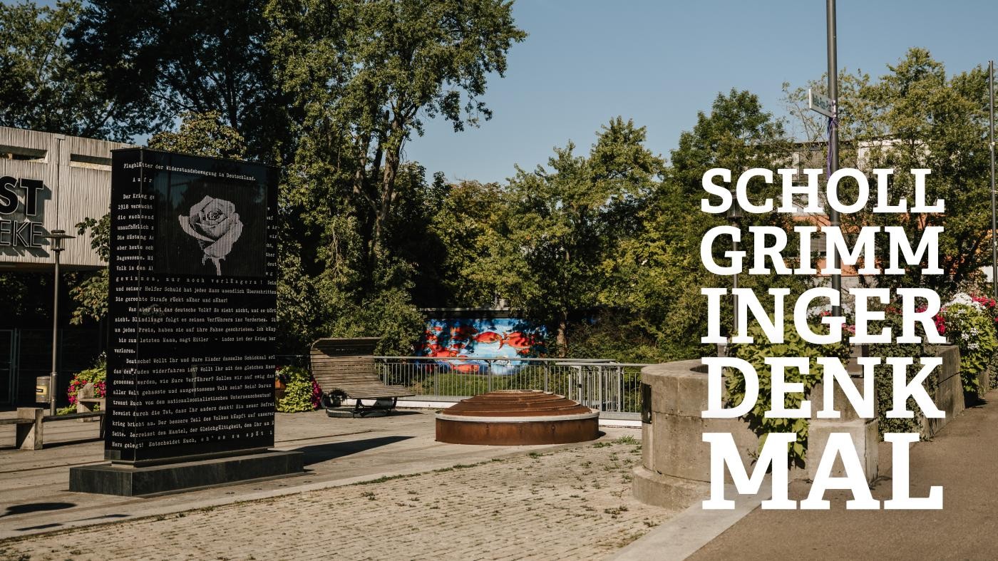 Blick auf das Scholl-Grimminger-Denkmal