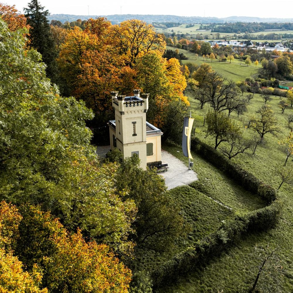 Blick von oben auf die Villa auf dem Kreckelberg